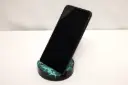 Porte Téléphone Résine Rond Noir/Bleu