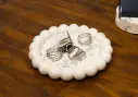 Vide Poche Rond Blanc/Argent