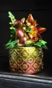 Figurine Renard assis Orange/Jaune