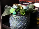 Figurine Dragon et cristaux Vert/Or