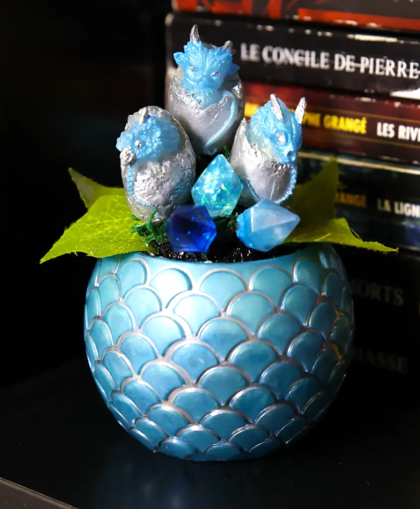 Figurine Œufs de dragon Bleu/Argent