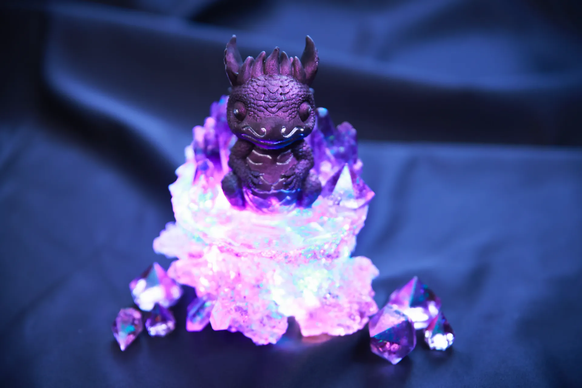 Veilleuse Dragon Violet/Argent